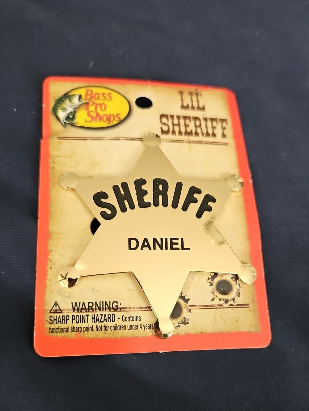 Bass Pro Shops Cabela's Kids Sheriff Pin DANIEL